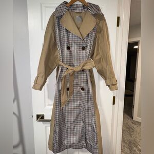 ASOS Trench Coat with Plaid accents